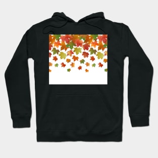 Bright autumn maple leaves, watercolor art print Hoodie